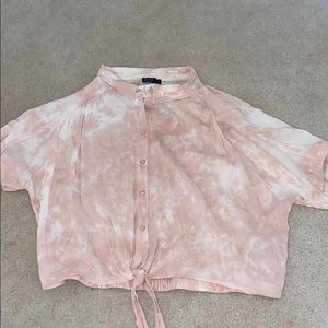 Pink Tie Dye cropped blouse